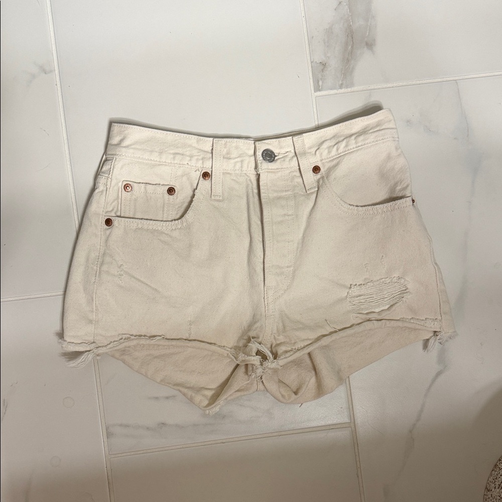 Levi's Women's Off-White Jean Shorts
